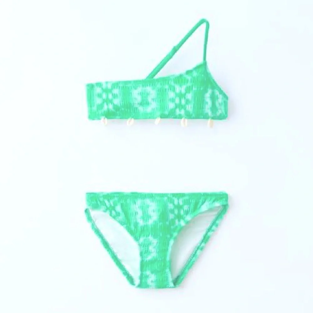 Zara Green Patterned Girls' Bikini Set